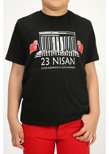 Unisex Çocuk 23 Nisan Anıtkabir Baskılı T-Shirt