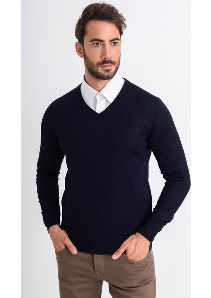 V Yaka Yünlü Erkek Triko Kazak fiyatları