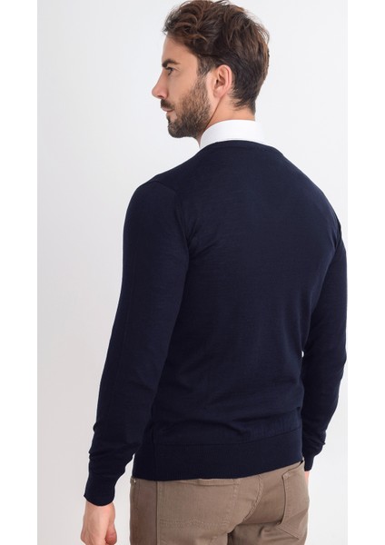 V Yaka Yünlü Erkek Triko Kazak indirimleri