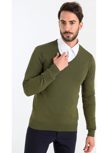 V Yaka Erkek Triko Kazak