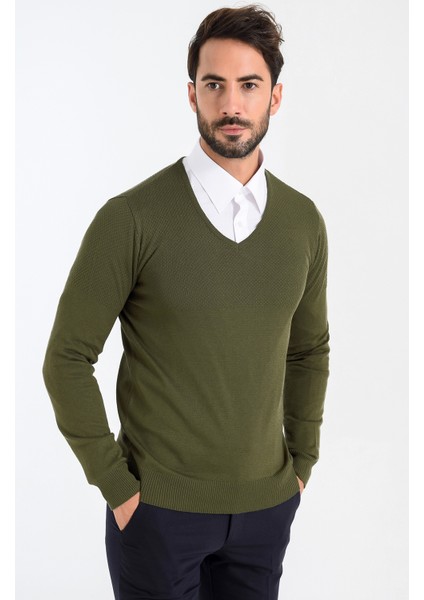 V Yaka Erkek Triko Kazak modelleri