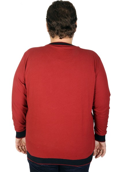 Büyük Beden Erkek Sweatshirt Beach City 19136 Bordo modelleri