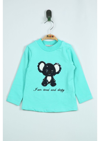 Kız Bebek Panda Nakışlı Sweatshirt