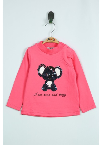 Kız Bebek Panda Nakışlı Sweatshirt