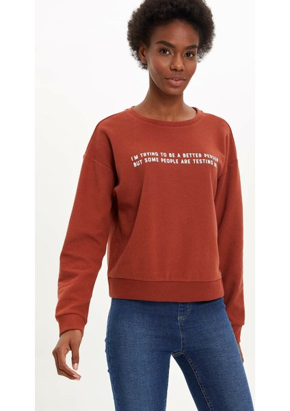 Yazı Baskılı Sweatshirt M3658AZ19WN