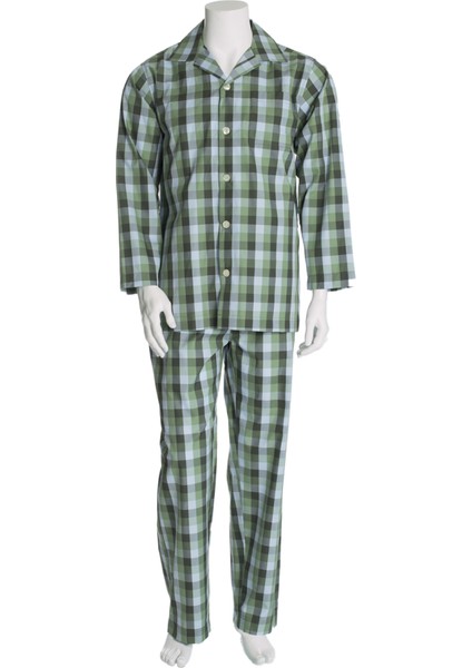 Yeşil Kareli Poplin Erkek Pijama Takımı