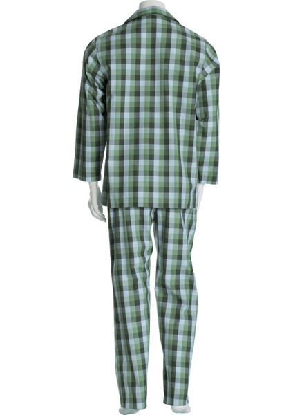 Yeşil Kareli Poplin Erkek Pijama Takımı