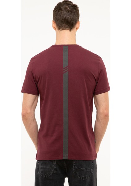 Erkek Bordo Slim Fit Bisiklet Yaka Basic Tişört 50217123-VR014 modelleri