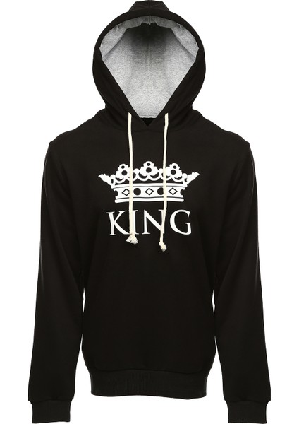 Siyah King Kapüşonlu Erkek Sweatshirt fiyatları