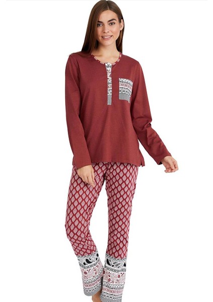54154 Bordo Pijama Takımı