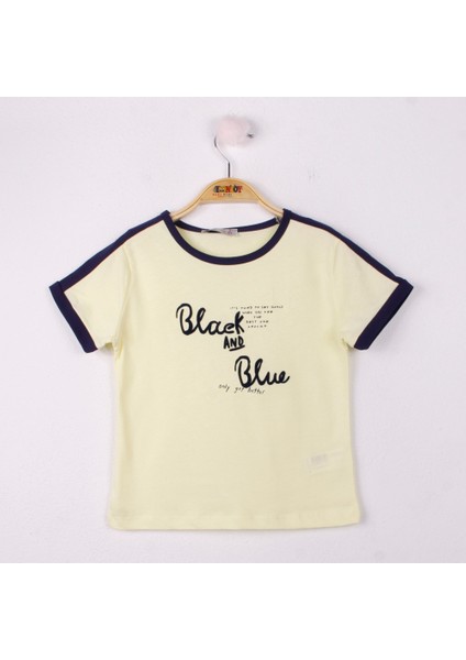 Erkek Çocuk Black Flak Baskılı T-Shirt