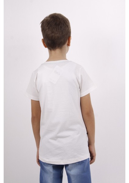 Erkek Çocuk Off Gofre Baskılı T-Shirt