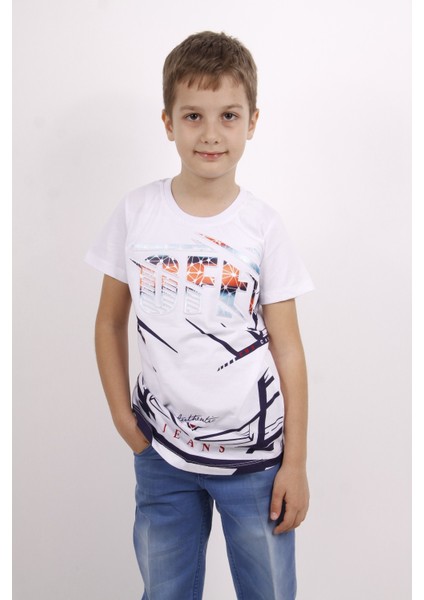 Erkek Çocuk Off Gofre Baskılı T-Shirt