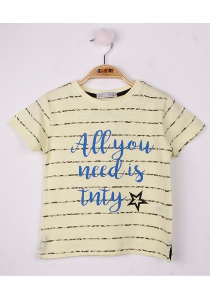 Erkek Çocuk Çizgili Always Baskılı T-Shirt