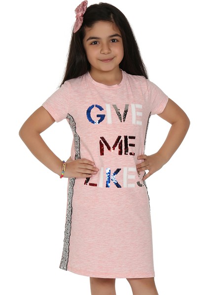 Kız Çocuk Gıve Me Pul Nakışlı Elbise