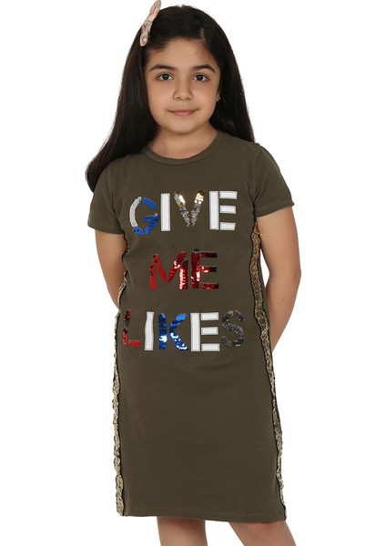 Kız Çocuk Gıve Me Pul Nakışlı Elbise