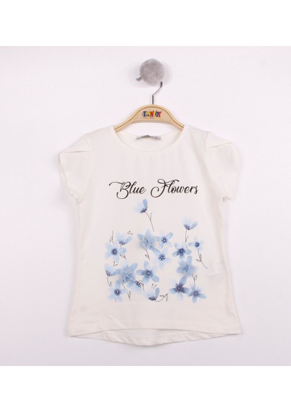 Kız Çocuk Çiçek Aksesuarlı T-Shirt