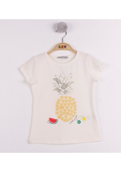 Kız Çocuk Ananas Baskılı T-Shirt