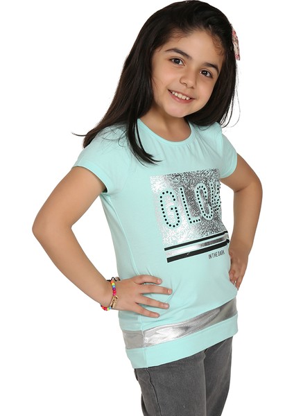 Kız Çocuk Glow Baskılı T-Shirt