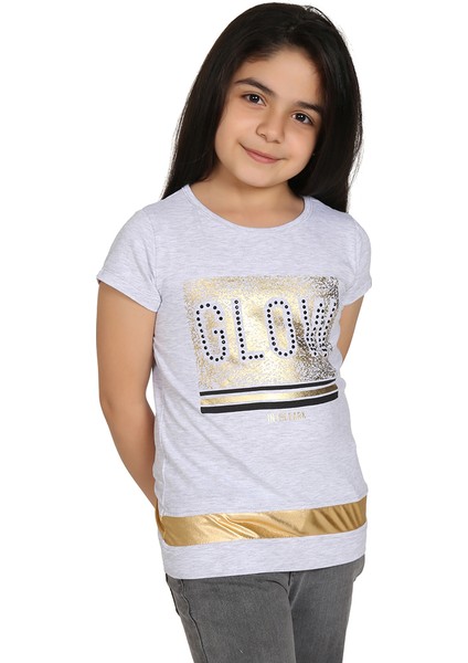 Kız Çocuk Glow Baskılı T-Shirt