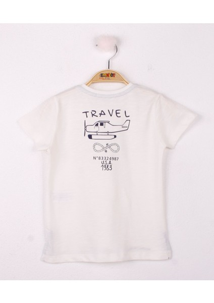 Erkek Çocuk Cep Üstü Çapa Nakışlı T-Shirt