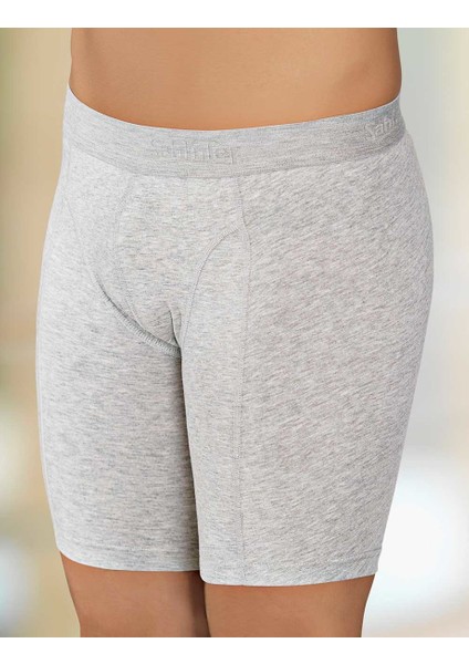 Likralı Uzun Boxer Gri ME114