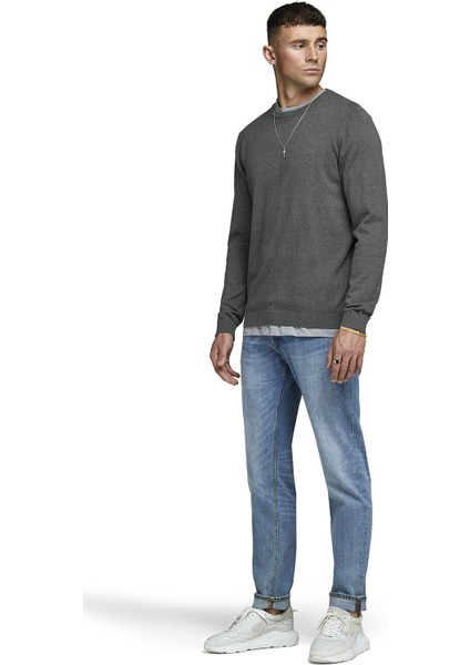 Jack & Jones Erkek DARK GREY MELANGE Sweatshirt-12137190