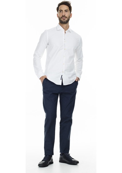 Erkek Slim Fit Marks Spor Chino Pantolon