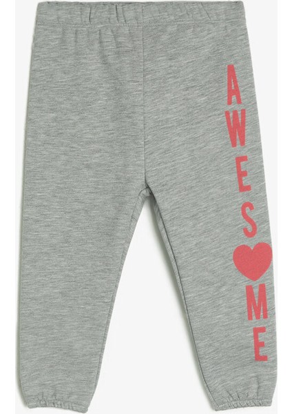 Kız Bebek Yazılı Baskılı Eşofman Altı