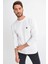Tena Moda Erkek Beyaz Bisiklet Yaka Basic Triko Kazak 9KETRWE5000 1