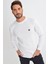 Tena Moda Erkek Beyaz Bisiklet Yaka Basic Triko Kazak 9KETRWE5000 2