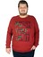 Büyük Beden Erkek Sweatshirt Push Your Limit 19134 Bordo 1