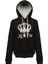 Siyah Queen Kapüşonlu Kadın Sweatshirt 2
