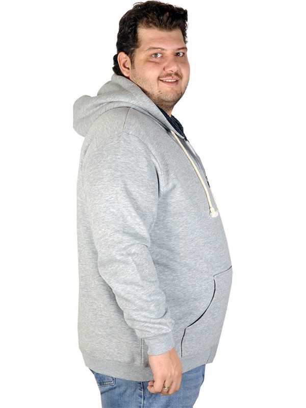 Modexl Buyuk Beden Erkek Sweatshirt Pelus Kapsonlu 19534 Gri Fiyati