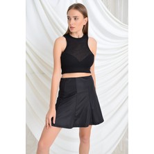 Miss Lusi 93614023 Parlak Micro Parçalı Kısa Etek