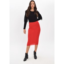 Miss Lusi 9420944 Kalın Fitilli Kaşkorse Beli Lastikli Uzun Etek