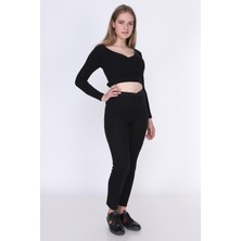 Miss Lusi 9380793 Fitilli Beli Lastikli Uzun Pantolon