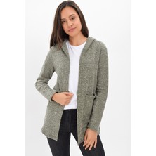 Miss Lusi 9420863 Makarna Cepli Kapşonlu Uzun Hırka