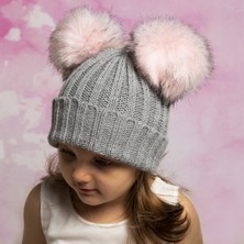 Baby Dora Çift Ponponlu Kız Çocuk Bere 7-10 yaş