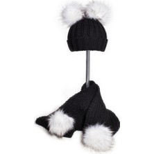 Baby Dora Ponponlu Kız Çocuk atkı & bere takım 3-6 yaş