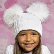 Baby Dora Çift Ponponlu Kız Çocuk Bere 0-2 yaş