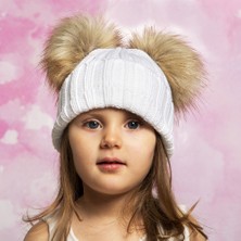 Baby Dora Çift Ponponlu Kız Çocuk Bere 3-6 yaş