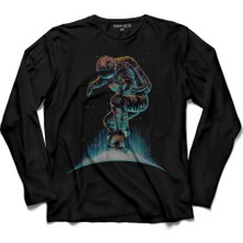 Kendim Seçtim Astronot Uzay Cosmos Ay Dünya Gezegen Galaksi 2 Uzun Kollu Tişört