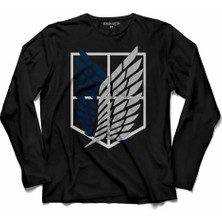 Kendim Seçtim Attack On Titan Regiments Scout Symbol 2 Uzun Kollu Tişört