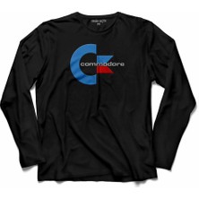 Kendim Seçtim Commodore 61 C64 Logo Antika Bilgisayar Uzun Kollu Tişört