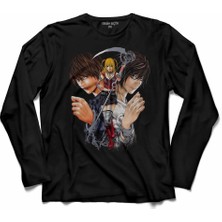 Kendim Seçtim Death Note Anime Light Yagami Apple Ryuk 3 Uzun Kollu Tişört