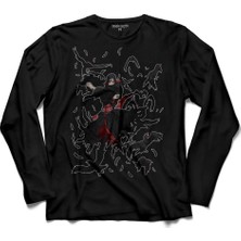 Kendim Seçtim Naruto Nanatsu Itachi Crow Karga Uzun Kollu Tişört