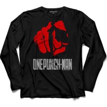 Kendim Seçtim One Punch Man 10 Km Every Day Logo 3 Uzun Kollu Tişört