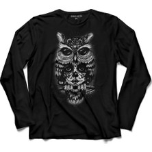 Kendim Seçtim Owl Baykuş Üzgün Kiz Güçlü Kadin Uzun Kollu Tişört