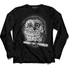 Kendim Seçtim Owl Baykuş Yavru Minik Kuş Uzun Kollu Tişört